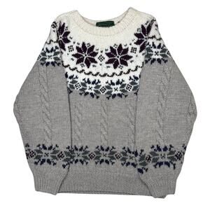Vtg Embassy Row Wool Hand Knit Christmas Winter Sweater Size M Special Edition